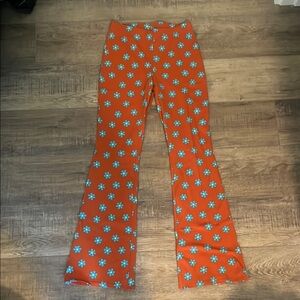 LA Hearts by PacSun Orange and Blue Floral Leggings